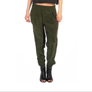 HOUSE OF HARLOW 1960 SILK HARLEM PANT GREEN S